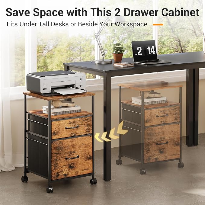 DEVAISE 2 Drawer Mobile File Cabinet - Image 3