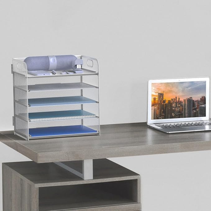 Letter Tray Paper Organizer 5-Tier Desk Organizer File Organizer Paper Holder - Image 6