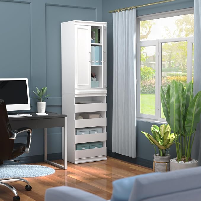 ClosetMaid Modular Storage 21.38-inch W 3-Shelf 4-Drawer Tower Wood Closet - Image 4
