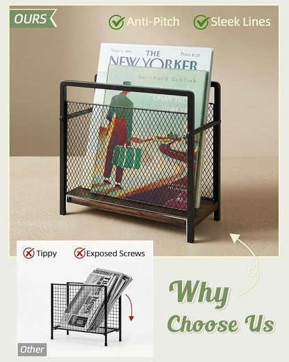 Magazine Holder, Magazine Rack Floor, Metal Mesh - Image 8
