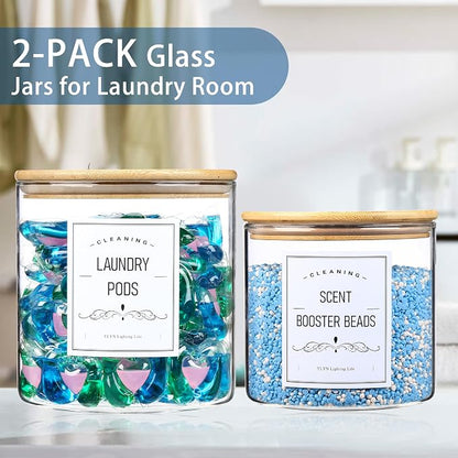2 Pack Laundry Room Organization Glass Jars- Laundry Pods Container - Image 6