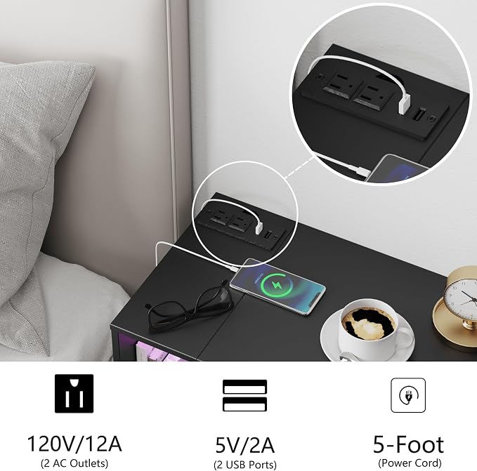 Veegle Black Floating Nightstand - Image 5