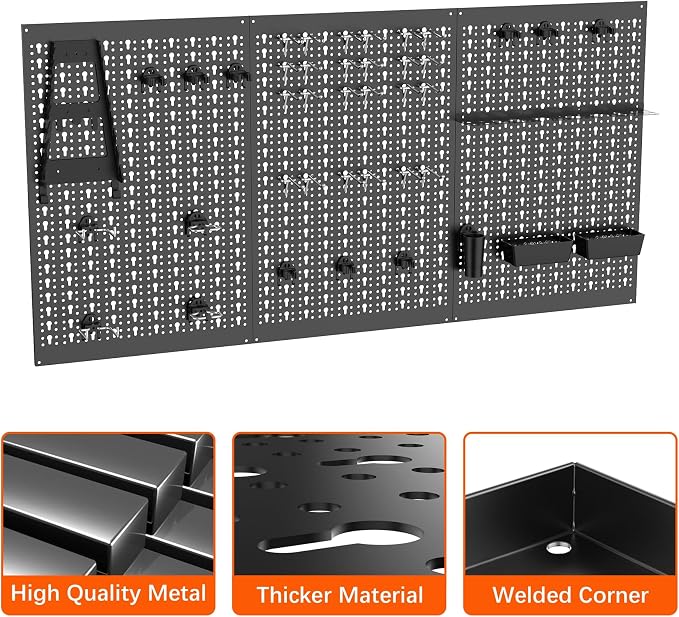 TORACK 3 PCS Metal Pegboard Panels - Image 5