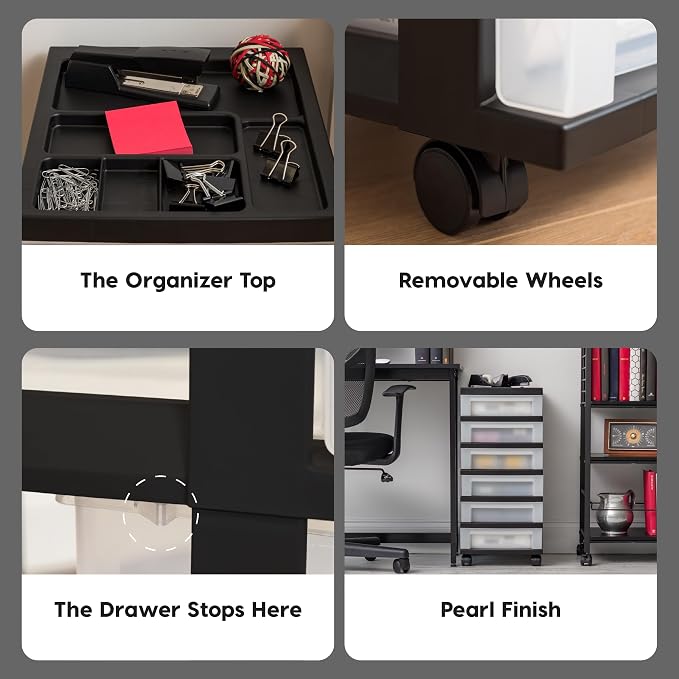 IRIS USA 6-Drawer Rolling Storage Cart - Image 8