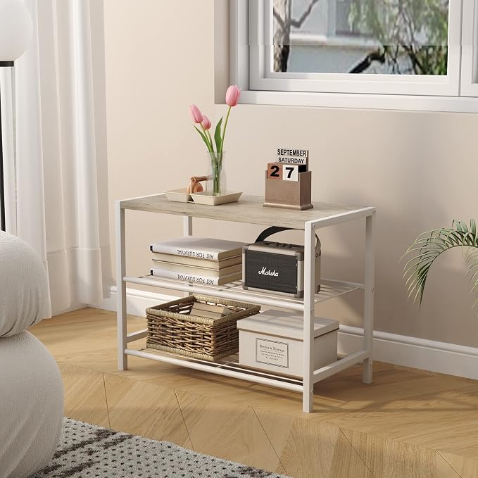 HOMEFORT 3-Tier Shoe Rack, Shoe Storage Shelf, Industrial Shoe Tower, Narrow - Image 5