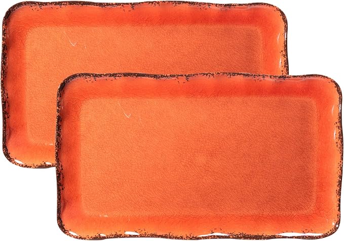 LEHAHA Melamine Serving Tray/Platters Set of 2, 17.5" x 10", 2-Piece Large by LEHAHA