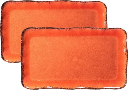 LEHAHA Melamine Serving Tray/Platters Set of 2, 17.5" x 10", 2-Piece Large by LEHAHA