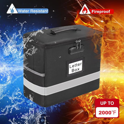 Fireproof File Box with Lock, Document Box Storage Organizer, Suitable - Image 2
