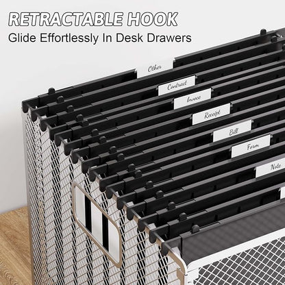 Plastic Hanging File Folders Letter Size, 12 Pack Reinforced 1" Expanding Heavy - Image 6