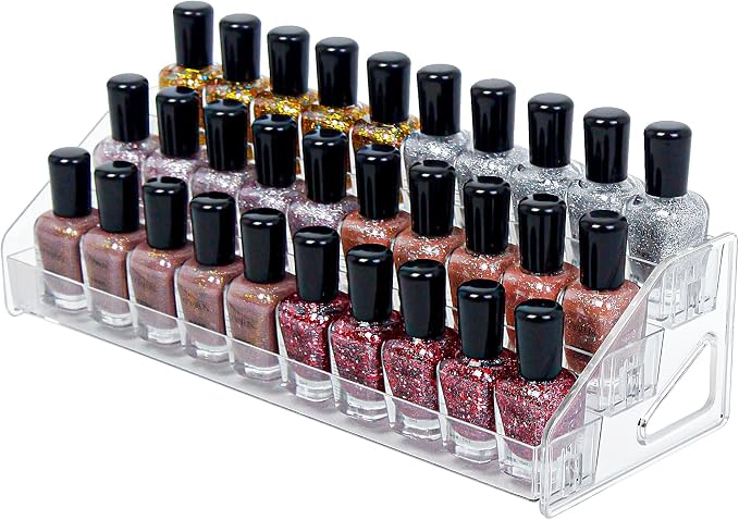 3-Tier Clear Acrylic Nail Polish Storage, Holds 24-48 Bottles, Sunglasses by DTXIAQIAO