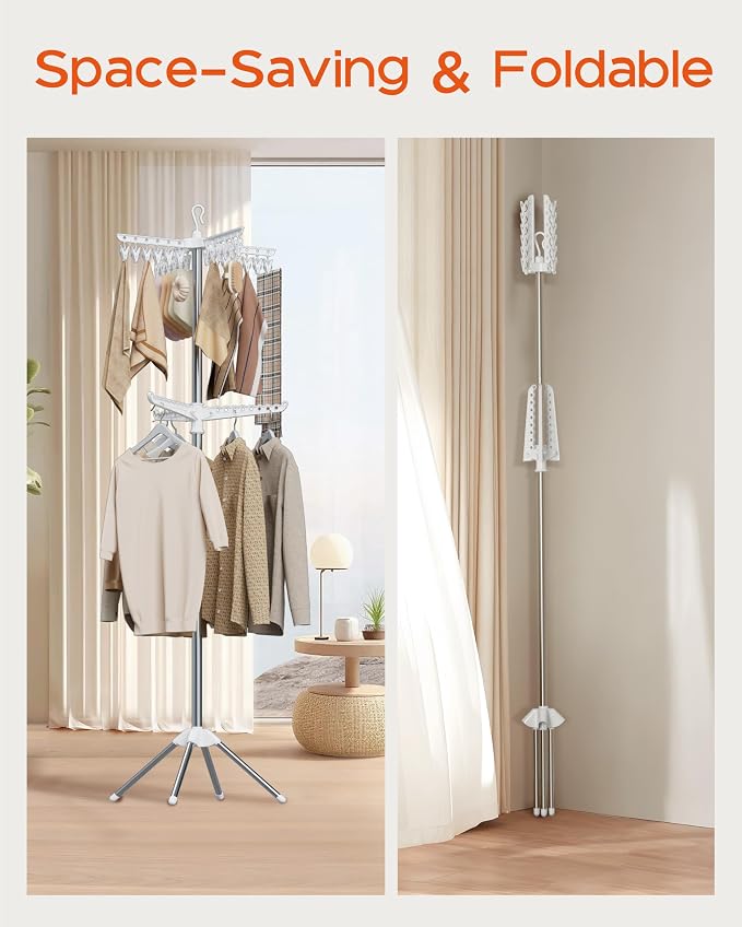 CASAMAYA Clothes Drying Rack Foldable, 72 inch 2 Tier Laundry Drying Rack - Image 4