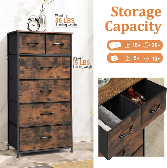 Tall Dresser for Bedroom, Fabric Storage Tower - Image 7