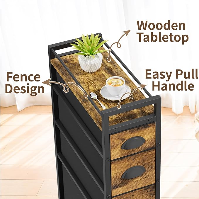 LASZOLA Narrow Cabinet Slim Storage Cart - Image 6