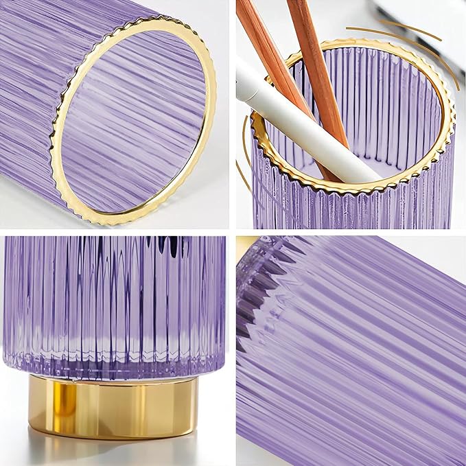 DASITON Makeup Brush holder Organizer, Crystal Cosmetic Makeup Brush Glass - Image 5