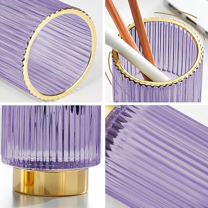DASITON Makeup Brush holder Organizer, Crystal Cosmetic Makeup Brush Glass - Image 5