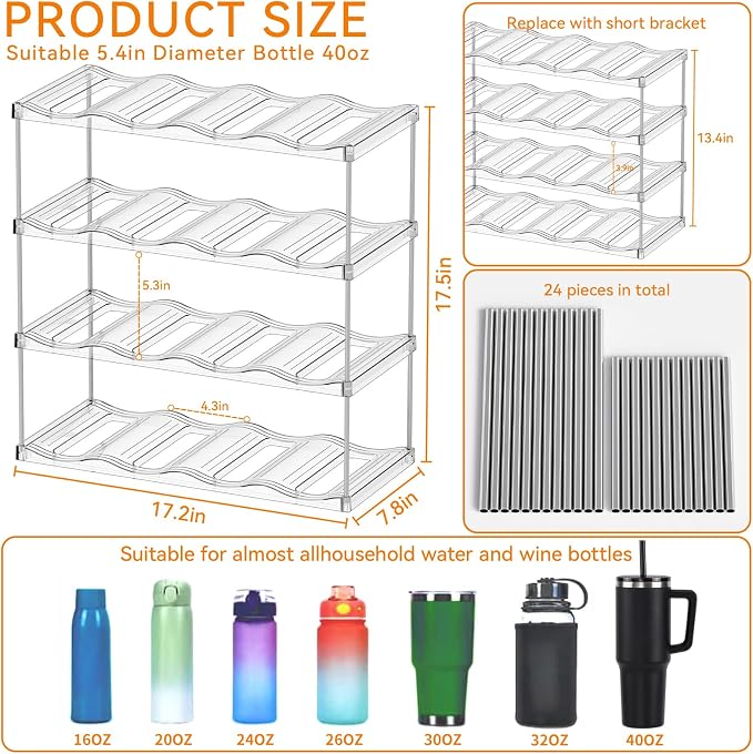Yieach Stackable Water Bottle Organizer - Image 3