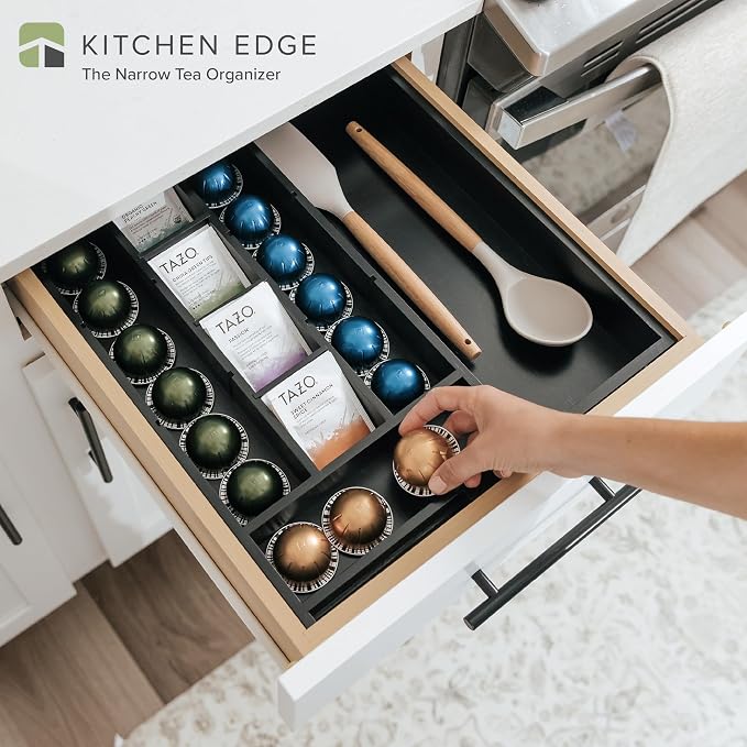 KitchenEdge Tea Bag and Coffee Pod Kitchen Drawer Organizer, Expandable 9.7 to - Image 2
