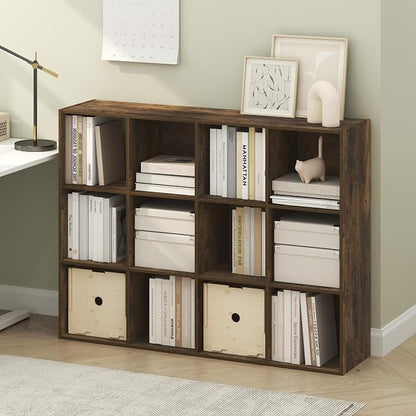Furinno PELLI Book Shelf, 12-Cube Bookshelf, Cube Storage Organizer Bookcase by Furinno-FitsYourSpaceFitsYourBudget