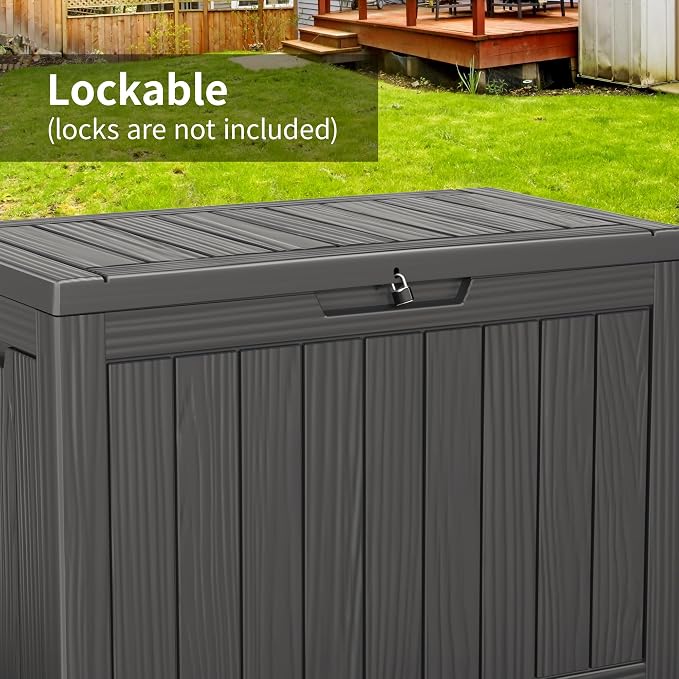 45 Gallon Deck Box, Resin Outdoor Storage Box - Image 5