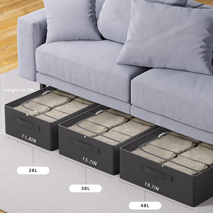 CYhom Under Bed Storage Bins Frame Storage Box Oxford Fabric Sturdy Underbed - Image 7