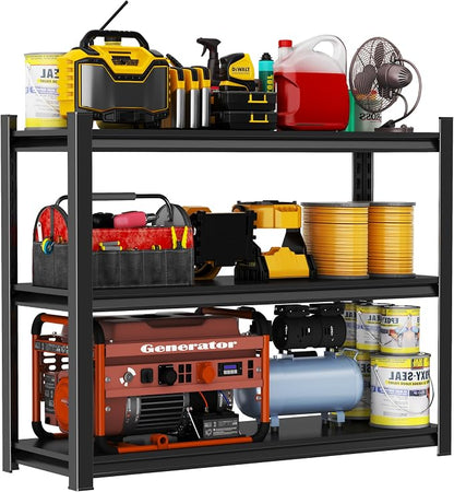 Storage Shelves, Garage Metal Shelving Unit, Adjustable, Double-Layer Column by Beaunatixx