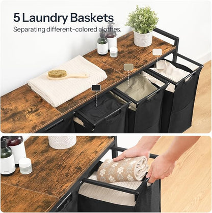 HOOBRO Laundry Sorter 5 Sections, Laundry Hamper - Image 4