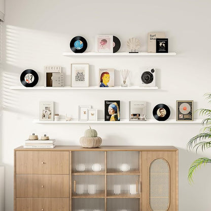 Floating Picture Ledge Shelves for Wall Set of 2, 72 Inches Picture Ledge Shelf - Image 3