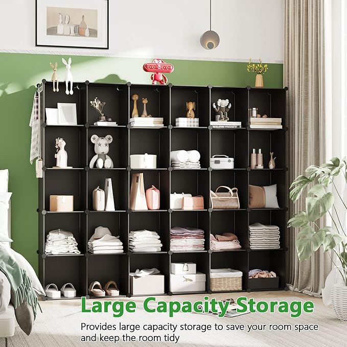 C&AHOME Cube Storage Organizer, 30-Cube Shelves Units, Closet Cabinet, DIY - Image 4