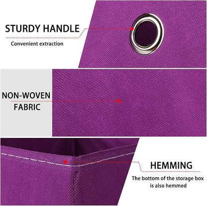 Foldable Storage Cubes Bins, 11 Inch Cloth Storage Cube Fabric Storage Box - Image 7
