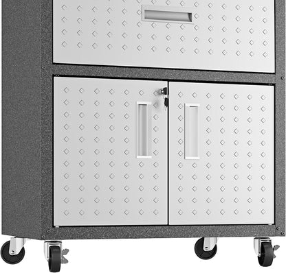 Manhattan Comfort Fortress Textured Metal 31.5" Garage Mobile Cabinet - Image 9