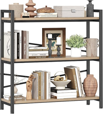 Book Shelf, 3 Tier Bookshelf 31.49" Width, Book Shelf Storage and Organization by Homeiju