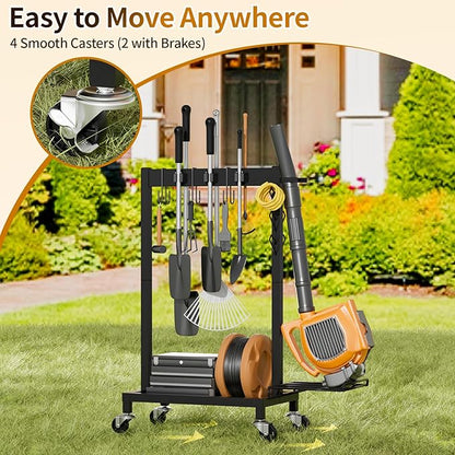 Broom Holder with Cleaning Supplies Organizer Load 160 LBS Cleaning Cart with - Image 3