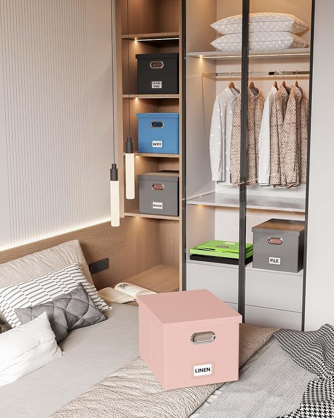 File Organizer Box with Lid, Portable Hanging File Box - Image 6