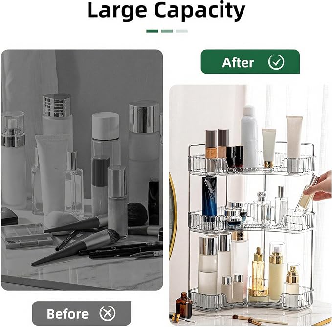 Corner Bathroom Countertop Organizer, Vanity Organizer Trays - Image 4