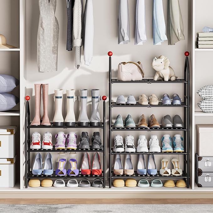 Shoe Rack, 3-Tier Shoe Organizer, Metal Storage Shelf, Shoe Rack - Image 8
