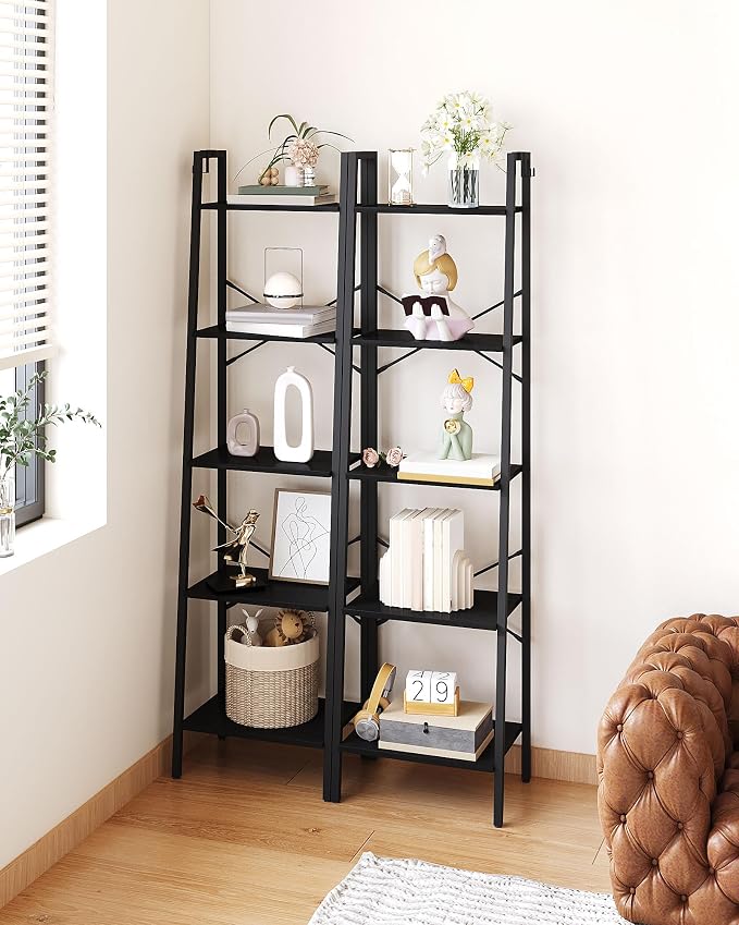 Hzuaneri Ladder Shelf, Freestanding Corner Storage Shelf | Bookcase - Image 5