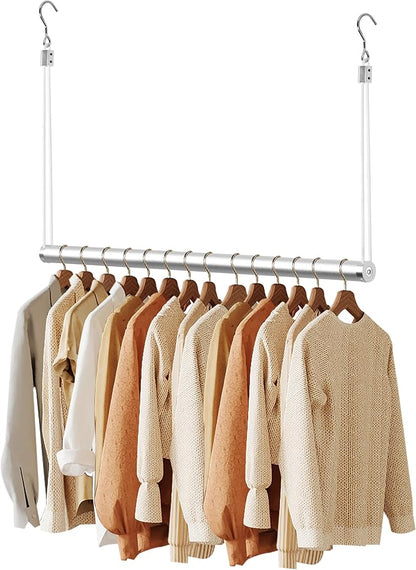 BaiNong Adjustable Closet Hanging Rod 32" Silver Closet Rod Extender | Heavy by BaiNong