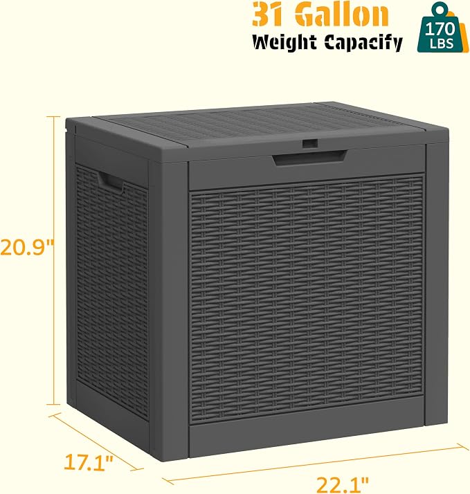NUNU LAB 31 Gallon Outdoor Storage Box Waterproof, Outside Package Delivery - Image 2