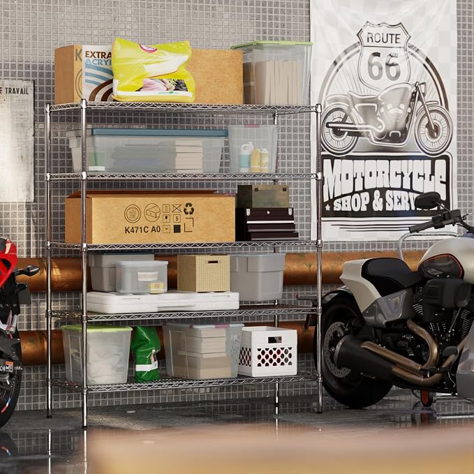 21" Deep x 54" Wide x 64" Height Wire Shelving Kit | 5-Tier | NSF Commercial - Image 5