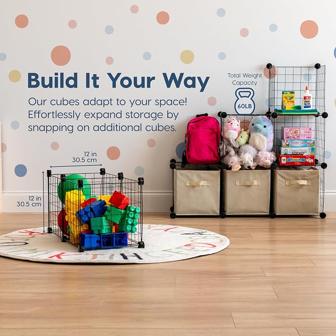 IRIS USA 6-Cube Modular Wire Cube Storage Organizer, Adjustable & Expandable - Image 8