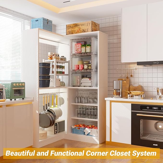 Unikito Corner Closet System, 36 Inch Large Freestanding Closet Organizer System - Image 6