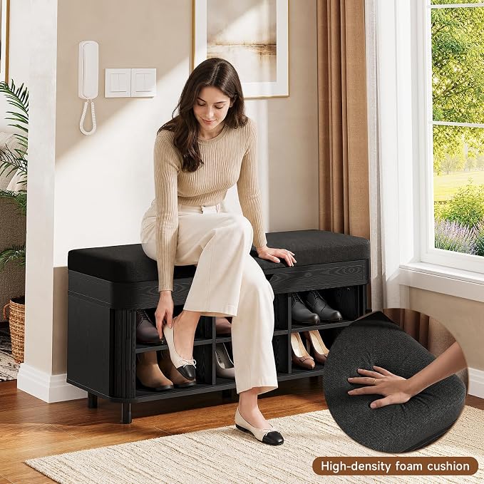 ONBRILL 43.3" Shoe Storage Bench - Image 4