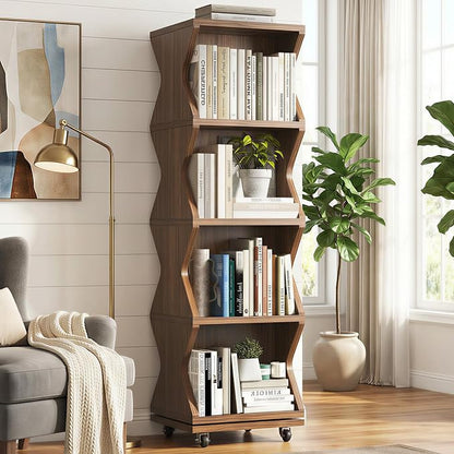 HSH Rotating Bookshelf Tower, 360°Revolving Bookcase by HOMESWEETHOME
