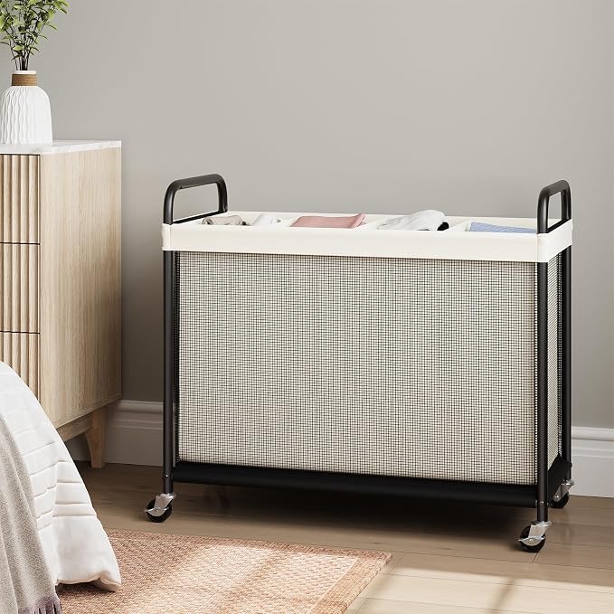 ELYKEN Laundry Hamper 4 Section, 140L Rolling Laundry Sorter - Image 9