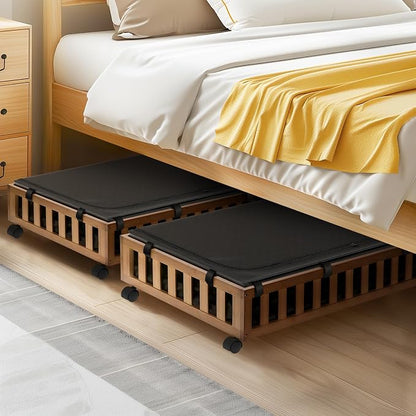 2 Pack Bamboo Under Bed Storage - Image 5