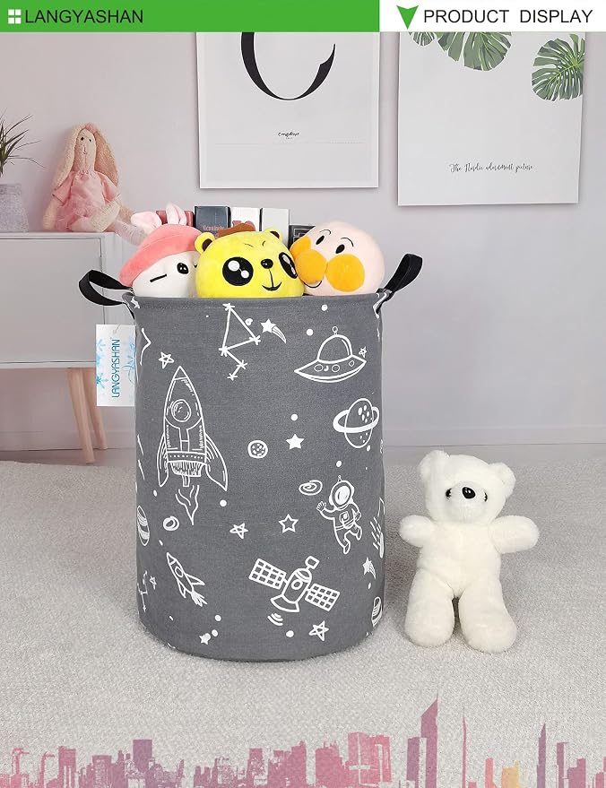 LANGYASHAN Storage Bin, Canvas Fabric Collapsible Organizer Basket - Image 3