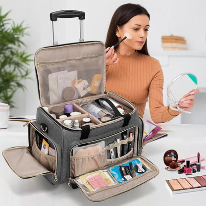 LUXJA Rolling Makeup Case with 3 Removable Pouches and 1 Makeup Brush Bag - Image 8