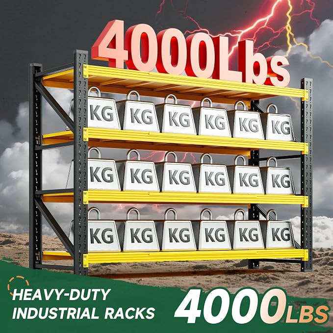Letaya 4000LBS Heavy Duty Storage Shelves, 4 Tier Large Tall Industrial Shelving - Image 3