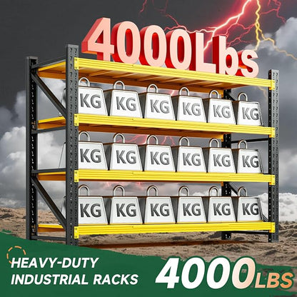 Letaya 4000LBS Heavy Duty Storage Shelves, 4 Tier Large Tall Industrial Shelving - Image 3