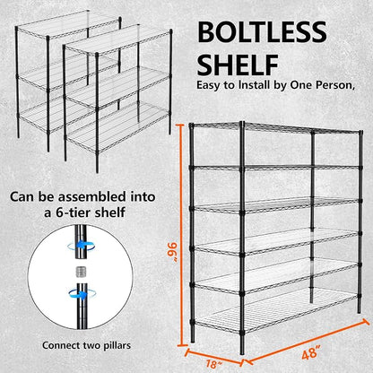 GDFStudio 3-Tier Storage Shelves Set of 2, Adjustable Garage Storage Racks - Image 3